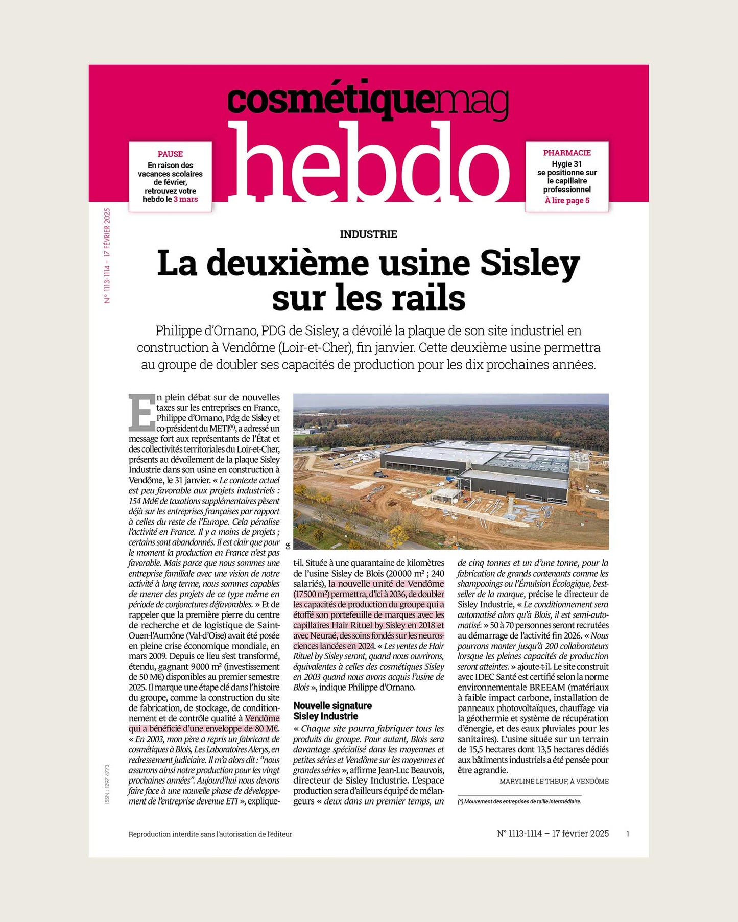 L'hebdo de Cosmétiquemag 1113/1114 - 17/02/2025