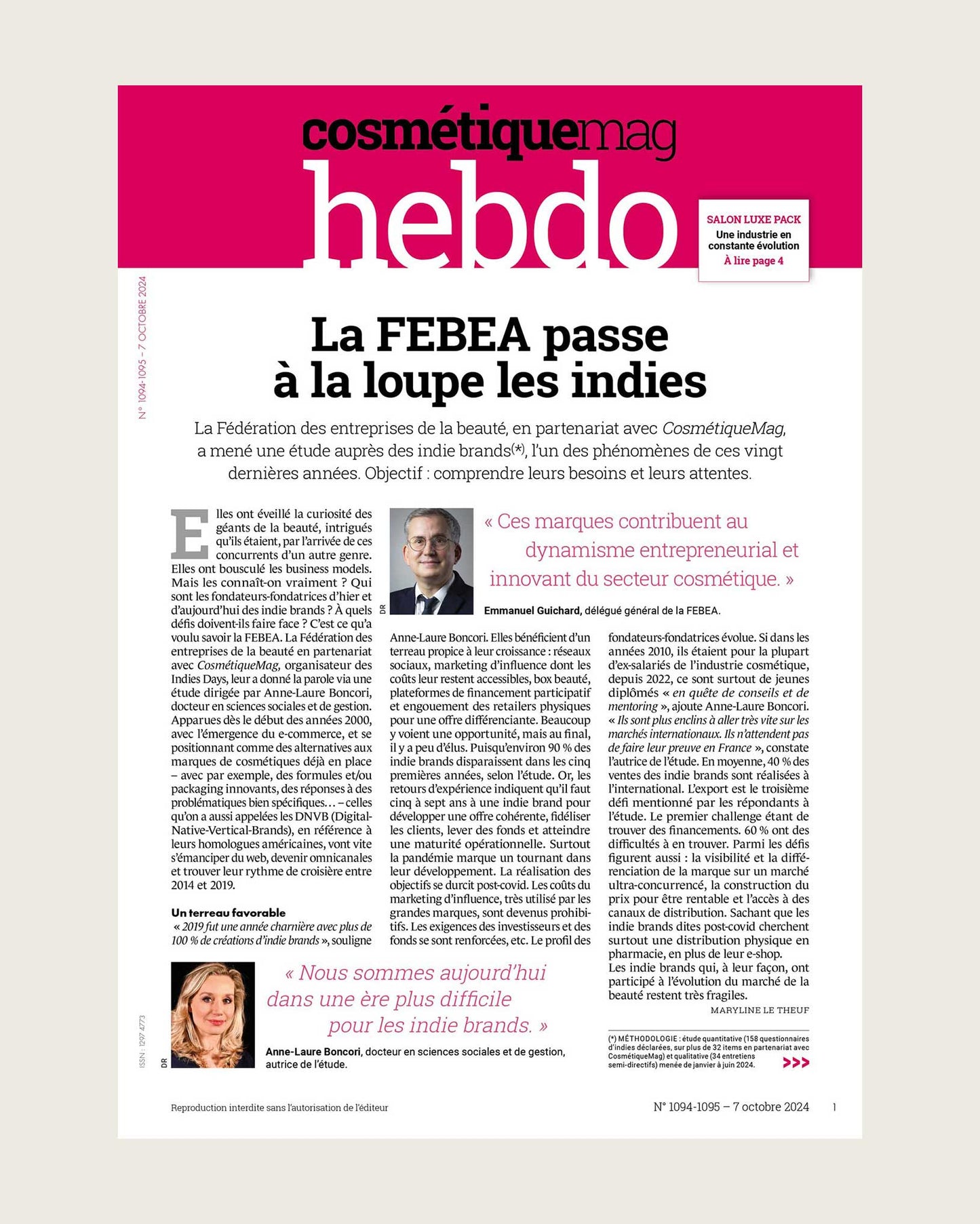 L'hebdo de Cosmétiquemag 1094/1095 - 07/10/2024