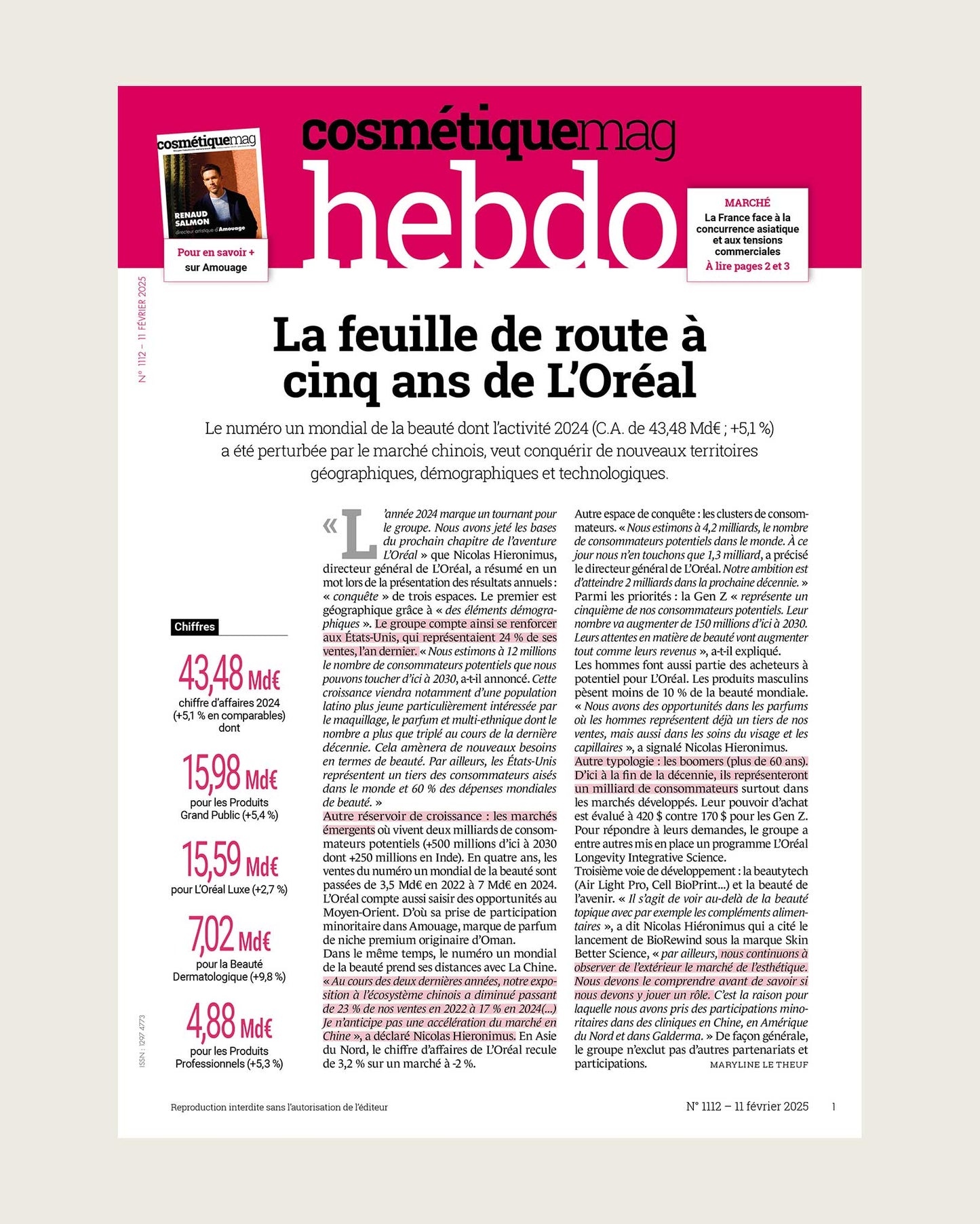 L'hebdo de Cosmétiquemag 1112 - 11/02/2025