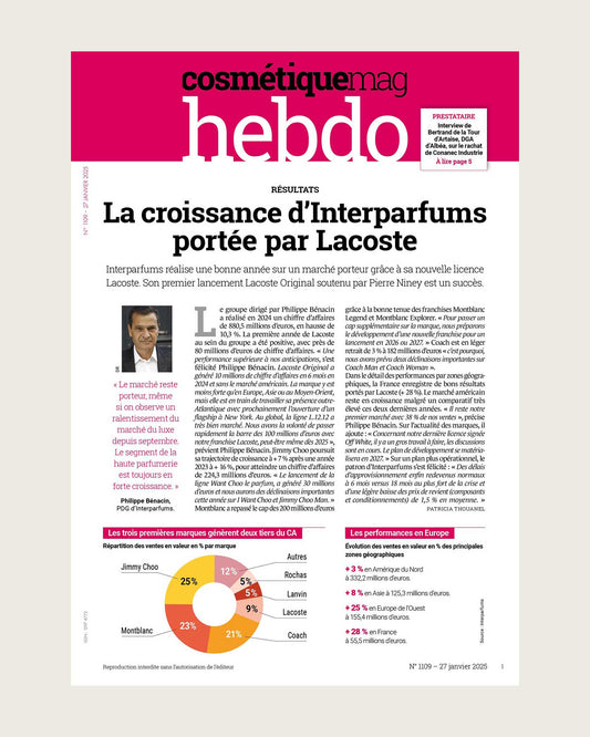 L'hebdo de Cosmétiquemag 1109- 27/01/2025